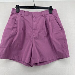 Women’s Gap Size 10 Purple Mom Shorts Pleated High Waist